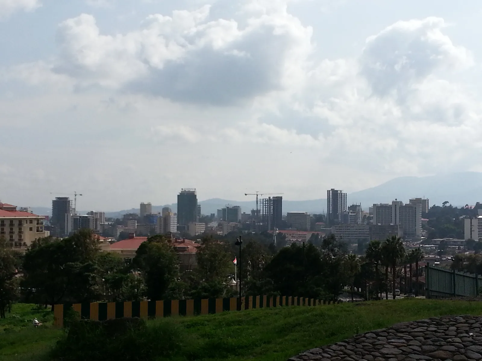 Buildings and hills in the Addis Ababa skyline