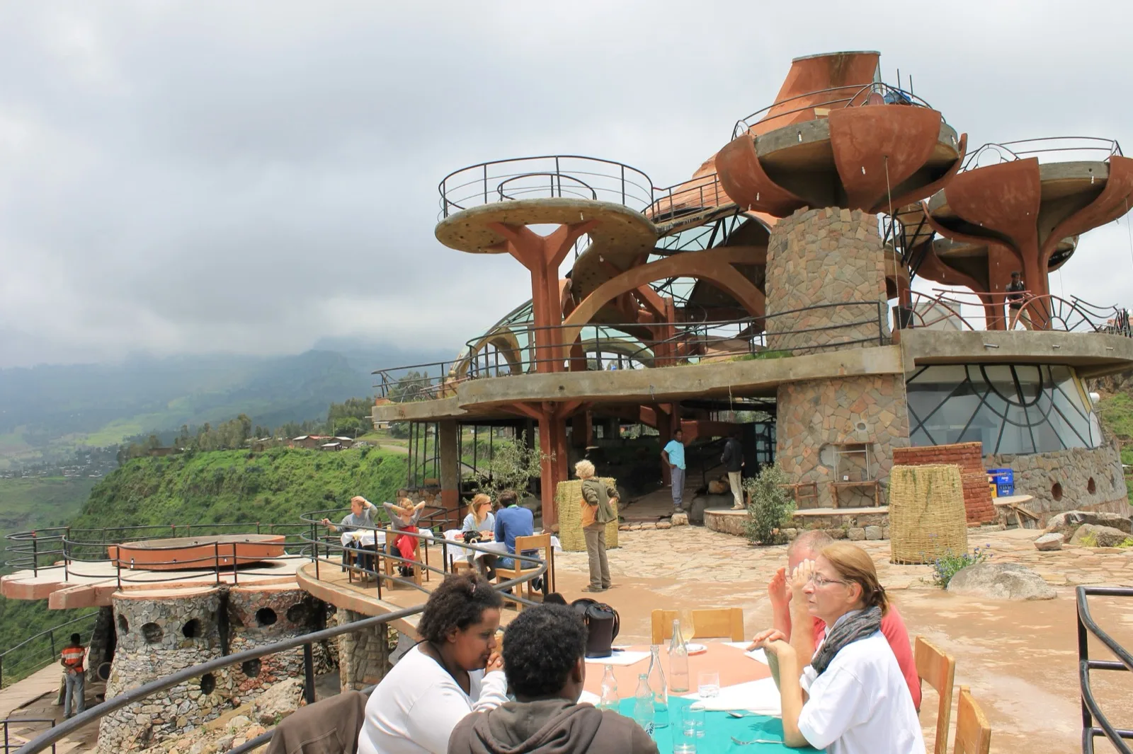 The spiral Ben Abeba building on a ridge above Lalibela