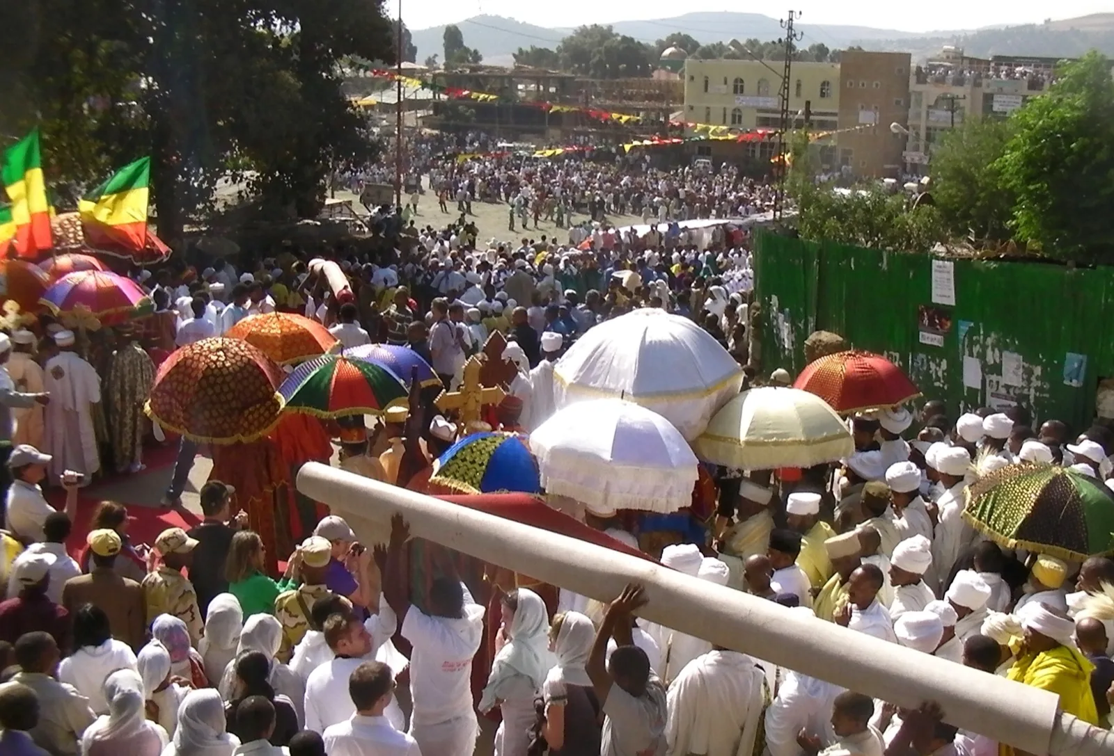 A Timkat procession through the streets of Gondar